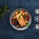 SALMONE natale AL FORNO CON VERDURE