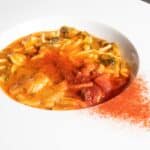 Pasta mista con crema di pomodori del Vesuvio, stoccafisso norvegese, alghe e peperone affumicato_2
